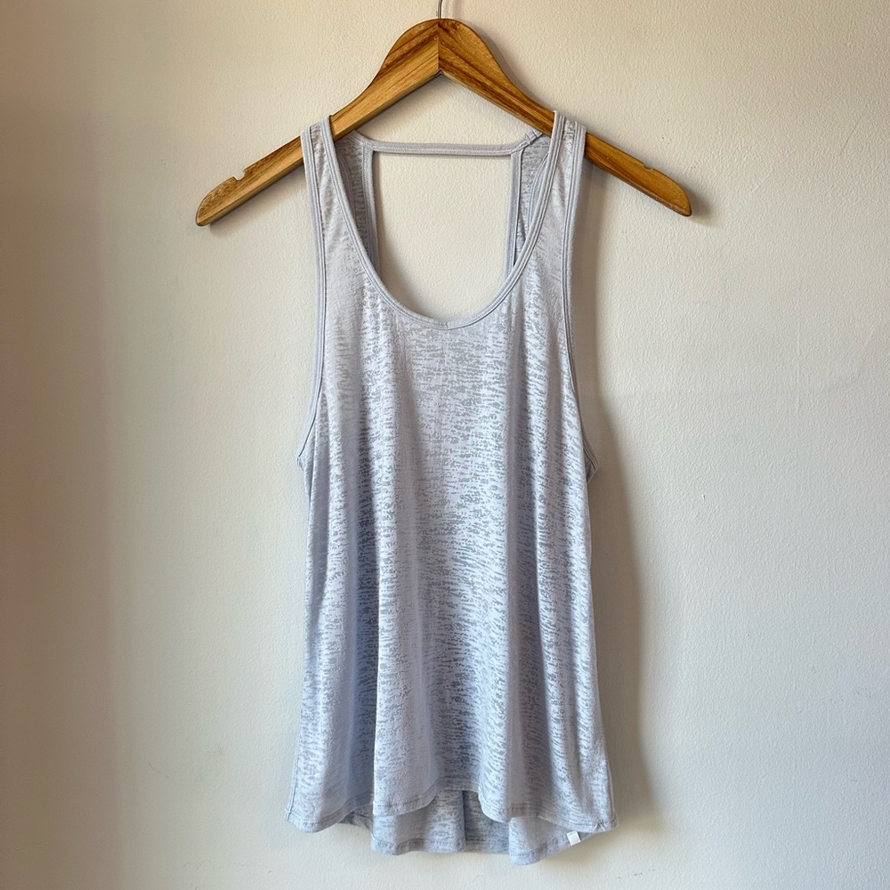 lululemon Breeze Through Burnout Open Back Tank Silver Fox Size 4